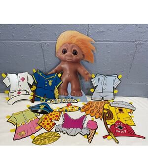 Vintage 1990s Norfin Lucky Toll Large Paper Doll Outfits